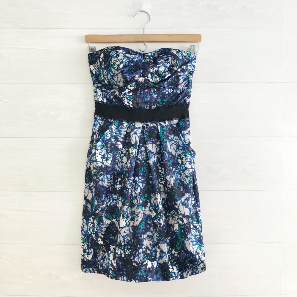 {Max and Cleo} Ocean blue strapless dress, sz 2